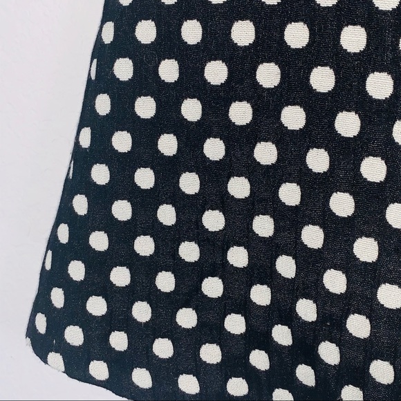 Zara polka dot a-line dress black white mini short capped sleeve - Picture 5 of 14